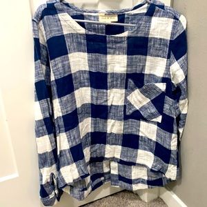 Cloth and Stone blue and white shirt